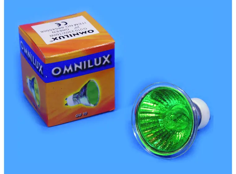 Omnilux GU-10 230V/50W 1500h 25° green 